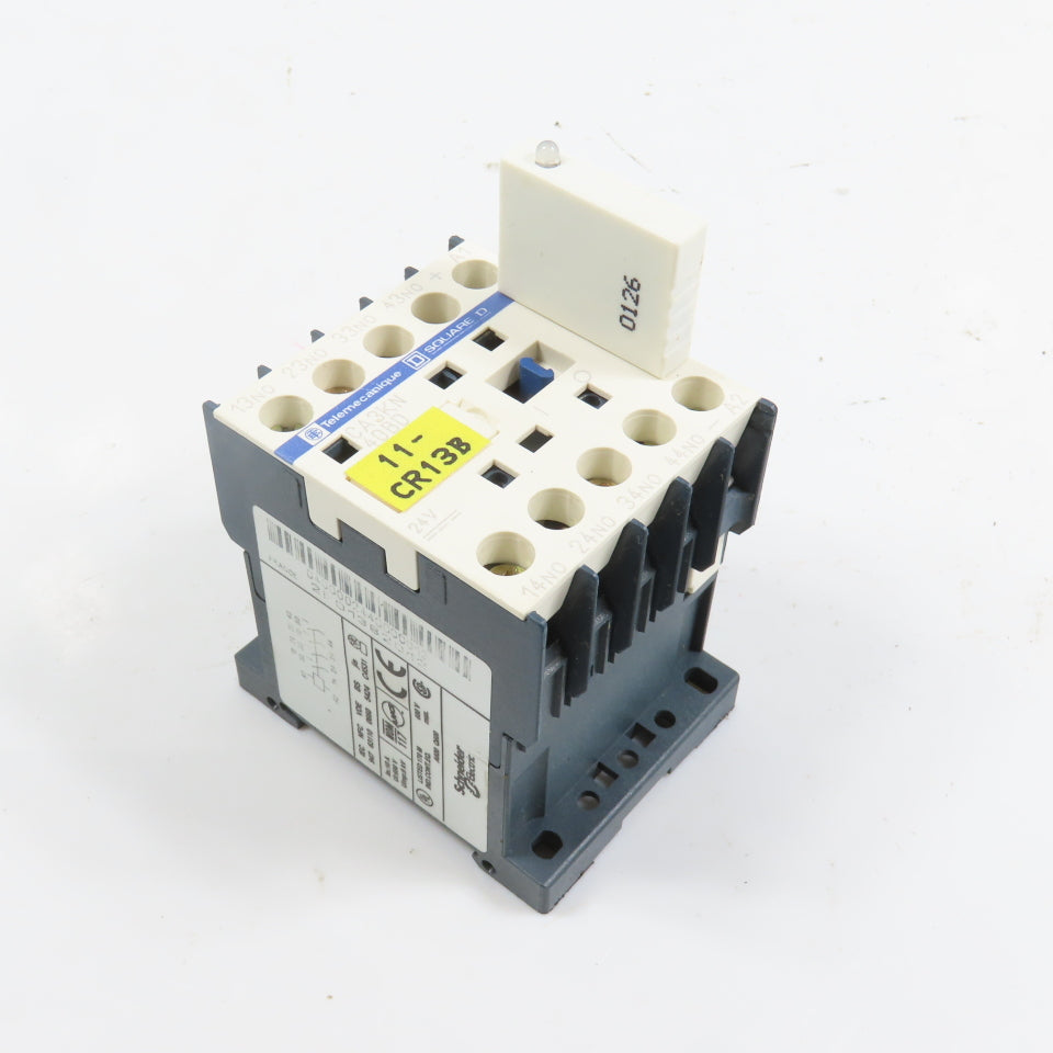 Schneider CA3KN 40BD 24V DC Control Relay W/ LA4KE1B