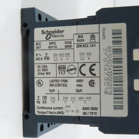 Schneider LP5K09 01BW3 24V DC Reversing Contactor 3-Pole