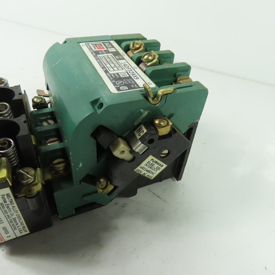 Furnas 14DF32AX9 Size 1 600VAC Motor Starter 30A 7-1/2 -10HP 120V Coil