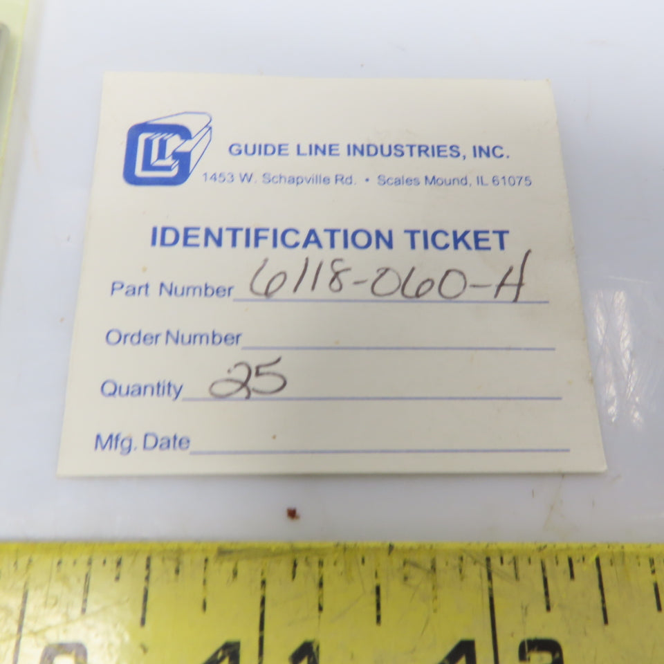 Guide line Industries 6118-060-H Wire Guides 0.118 OD 0.032 ID Lot of 25