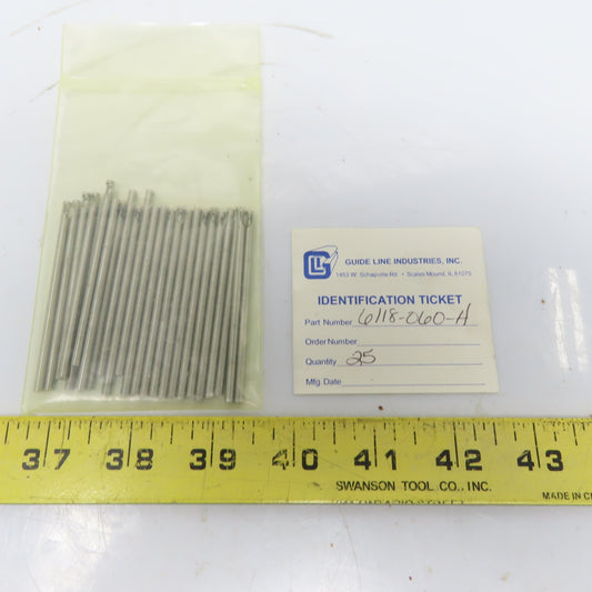 Guide line Industries 6118-060-H Wire Guides 0.118 OD 0.032 ID Lot of 25