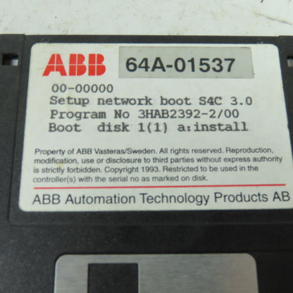 ABB 3HAB2392-2/00 Setup Network Boot Disk W/ 3HAB2390-1/47 System Key Disk