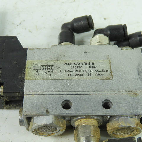 Festo MEH-5/2-1/8-S-B Pneumatic Solenoid Valve 24VDC 145PSI