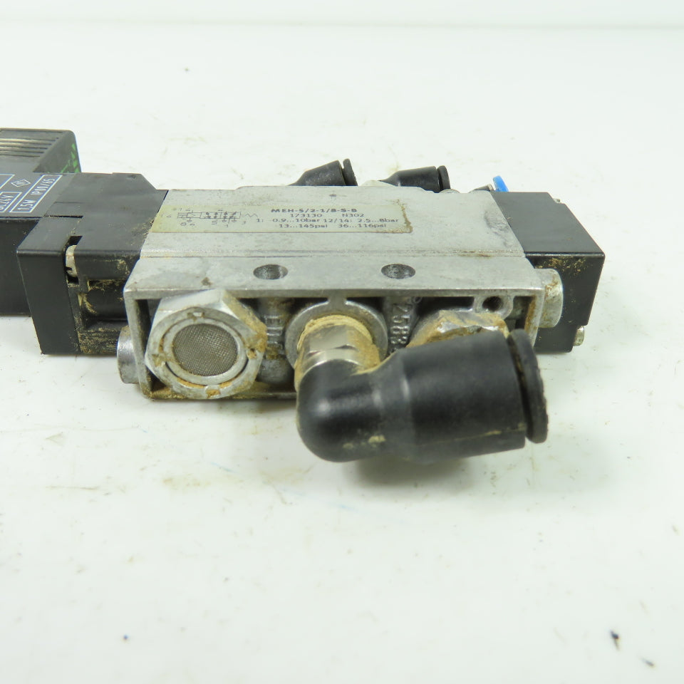 Festo MEH-5/2-1/8-S-B Pneumatic Solenoid Valve 24VDC 145PSI