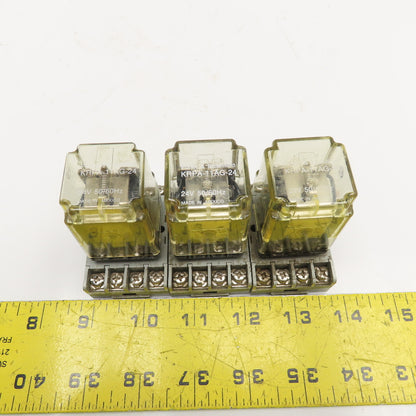 Potter & Brumfield KRPA-11AG-24 24V 50/60Hz Relay With Socket Base Lot Of 3