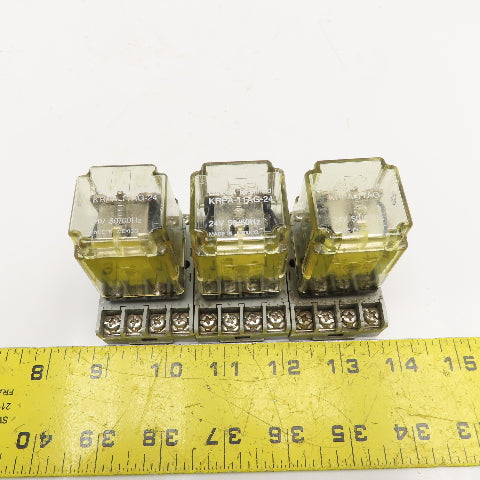 Potter & Brumfield KRPA-11AG-24 24V 50/60Hz Relay With Socket Base Lot Of 3