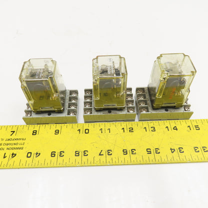 Potter & Brumfield KRPA-11AG-24 24V 50/60Hz Relay With Socket Base Lot Of 3