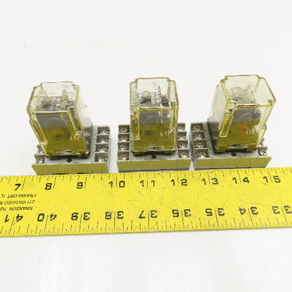 Potter & Brumfield KRPA-11AG-24 24V 50/60Hz Relay With Socket Base Lot Of 3