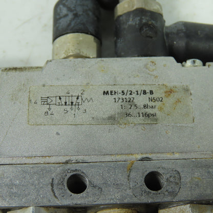 Festo <-- MEH-5/2-1/8-B Pneumatic Solenoid Valve 24VDC 145PSI