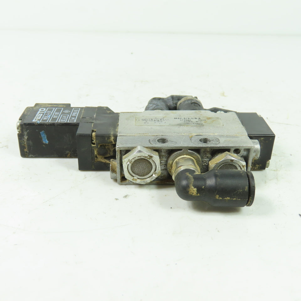 Festo <-- MEH-5/2-1/8-B Pneumatic Solenoid Valve 24VDC 145PSI