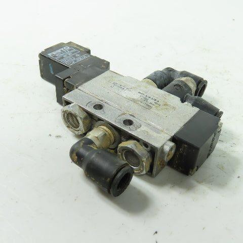 Festo <-- MEH-5/2-1/8-B Pneumatic Solenoid Valve 24VDC 145PSI