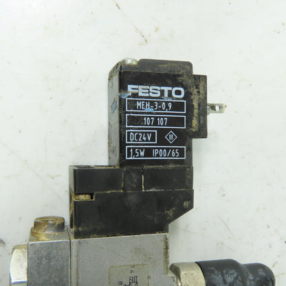 Festo <-- MEH-5/2-1/8-B Pneumatic Solenoid Valve 24VDC 145PSI