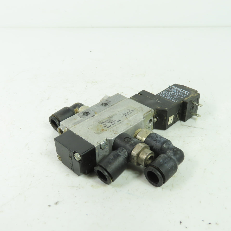 Festo <-- MEH-5/2-1/8-B Pneumatic Solenoid Valve 24VDC 145PSI