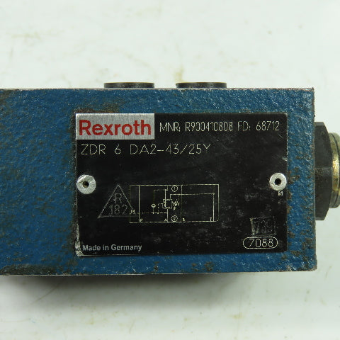 Rexroth ZDR 6 DA2-43/25Y Hydraulic Pressure Relief Valve R900410808