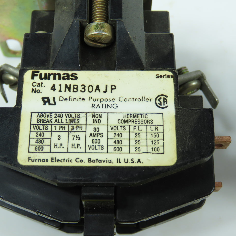 Furnas 41NB30AJP 30A Definite Purpose Contactor 7-1/2HP 24V Coil Lot Of 3