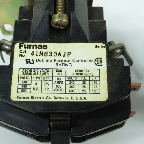 Furnas 41NB30AJP 30A Definite Purpose Contactor 7-1/2HP 24V Coil Lot Of 3