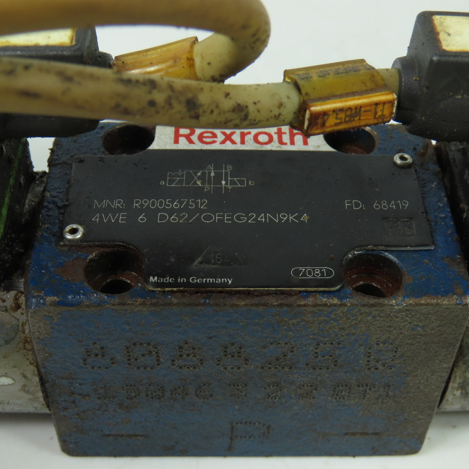 Rexroth 4WE 6 D62/OFEG24N9K4 4/2 Position Hydraulic Solenoid Valve 24VDC