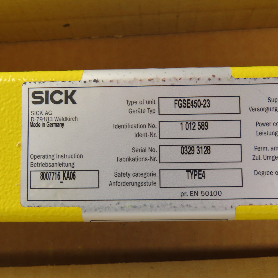 Sick FGSE450-23 1012589 30-FGS Safety Light Curtain Receiver 24VDC NEW