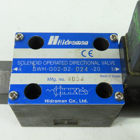 Hidraman SWH-G02-B2-D24-20 Hydraulic Solenoid Directional Control Valve 24VDC