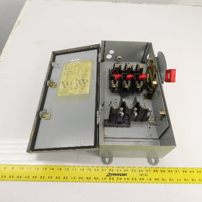GE TH3361M 30A 600VAC Fusible Heavy Duty Safety Disconnect Switch 20HP