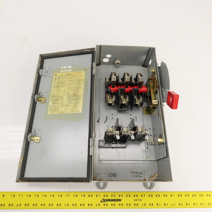 GE TH3361M 30A 600VAC Fusible Heavy Duty Safety Disconnect Switch 20HP