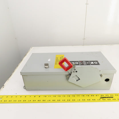 GE TH3361M 30A 600VAC Fusible Heavy Duty Safety Disconnect Switch 20HP