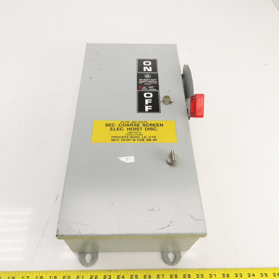 GE TH3361M 30A 600VAC Fusible Heavy Duty Safety Disconnect Switch 20HP
