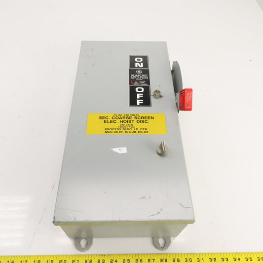 GE TH3361M 30A 600VAC Fusible Heavy Duty Safety Disconnect Switch 20HP