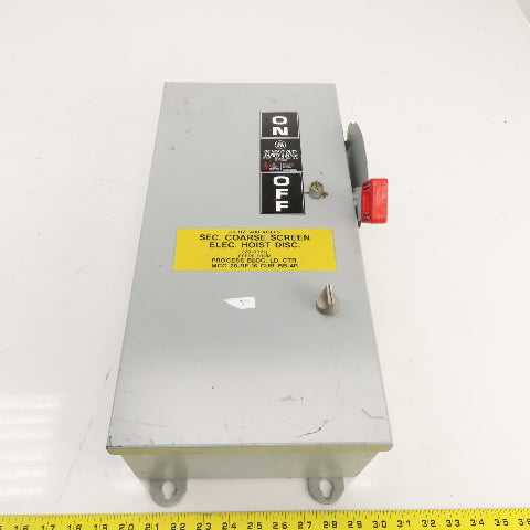 GE TH3361M 30A 600VAC Fusible Heavy Duty Safety Disconnect Switch 20HP