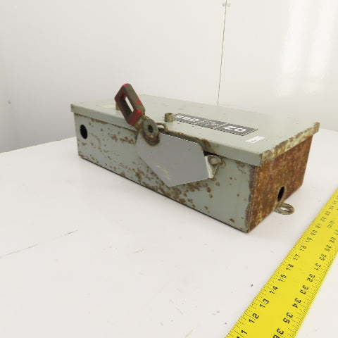 GE TH3362J Fusible Heavy Duty 60A Safety Disconnect Switch 600VAC 250VDC