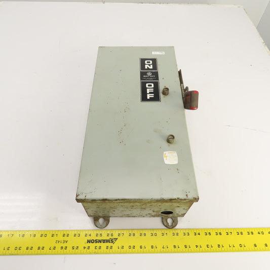 GE TH3362J Fusible Heavy Duty 60A Safety Disconnect Switch 600VAC 250VDC