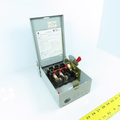 GE TG3221R Fusible General Duty 30A Safety Disconnect Switch 240VAC 3R Enc.