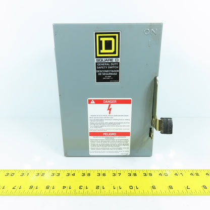 Square D D221N 30A 240VAC 2 Pole Non-Fusible Safety Disconnect Switch NEW