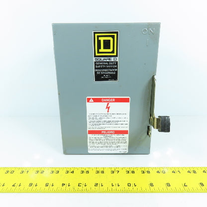 Square D D221N 30A 240VAC 2 Pole Non-Fusible Safety Disconnect Switch NEW