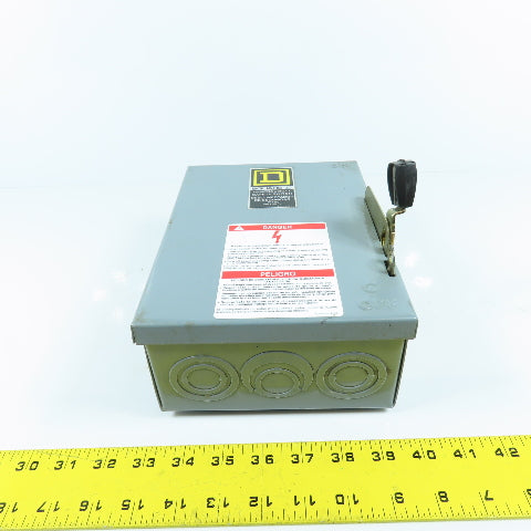 Square D D221N 30A 240VAC 2 Pole Non-Fusible Safety Disconnect Switch NEW