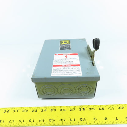 Square D D221N 30A 240VAC 2 Pole Non-Fusible Safety Disconnect Switch NEW