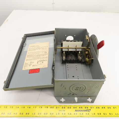 Westinghouse RHUN262 60A 600VAC Non Fusible Safety Disconnect Switch Type 3R