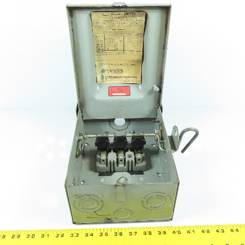 ITE NFR-351 30A 600VAC Non Fusible Heavy Duty Safety Disconnect Switch Raintight