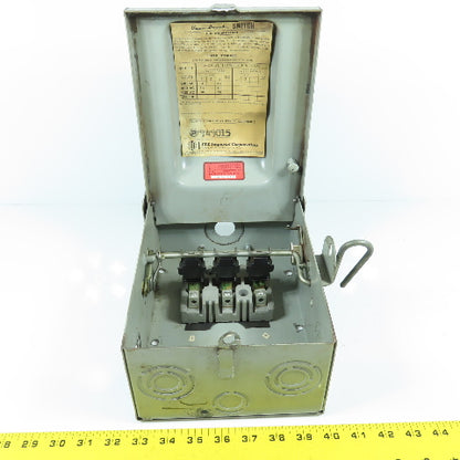 ITE NFR-351 30A 600VAC Non Fusible Heavy Duty Safety Disconnect Switch Raintight