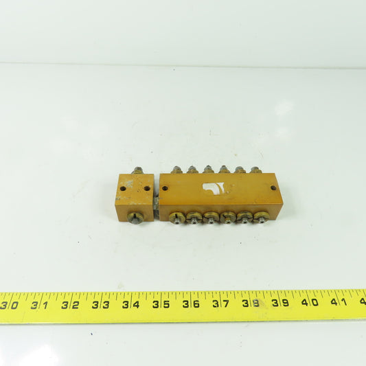 6 Way Lubrication Metering Manifold W/1 Way Manifold