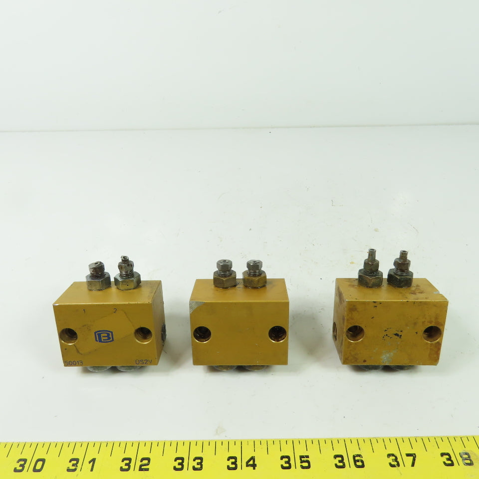 2 Way Lubrication Metering Manifold Lot Of 3