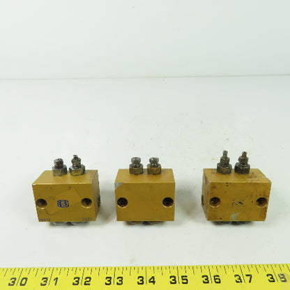 2 Way Lubrication Metering Manifold Lot Of 3