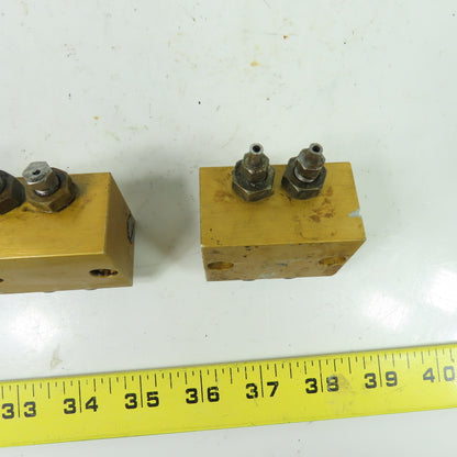 2 Way Lubrication Metering Manifold Lot Of 3