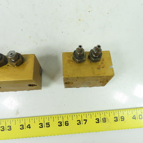 2 Way Lubrication Metering Manifold Lot Of 3