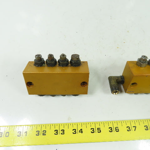 2 Way & 4 Way Lubrication Metering Manifold Lot Of 2
