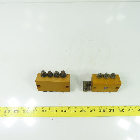 2 Way & 4 Way Lubrication Metering Manifold Lot Of 2
