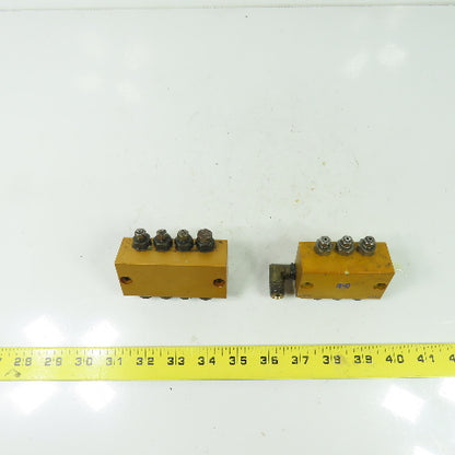 2 Way & 4 Way Lubrication Metering Manifold Lot Of 2