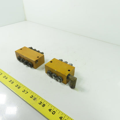 2 Way & 4 Way Lubrication Metering Manifold Lot Of 2