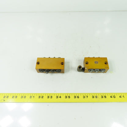 2 Way & 4 Way Lubrication Metering Manifold Lot Of 2