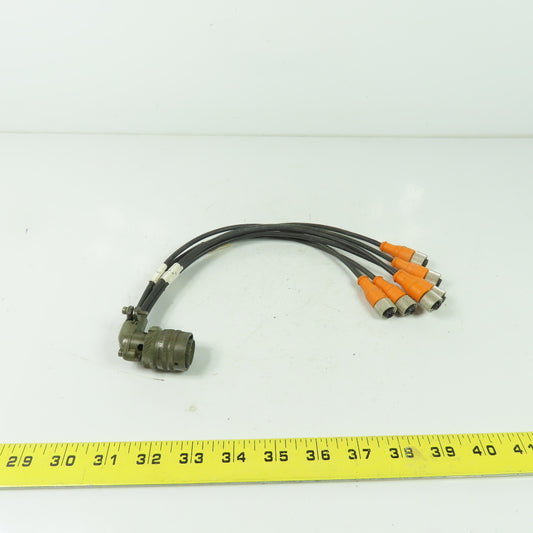 Amphenol PT08E-4-19P 19-Pin Male Connector Plug W/ (6) 4-Pin Female Connectors